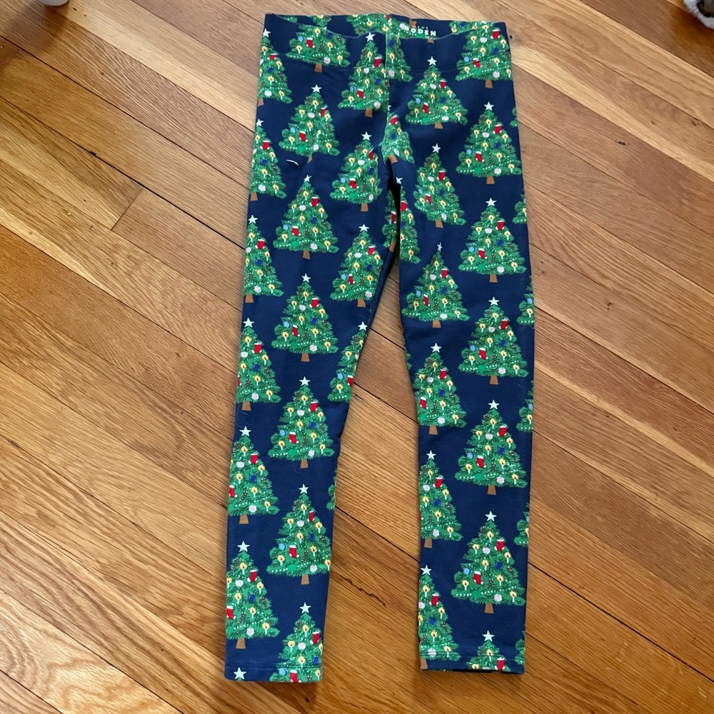 Mini Boden Girls’ NWOT Cozy College Navy Christmas Trees Leggings